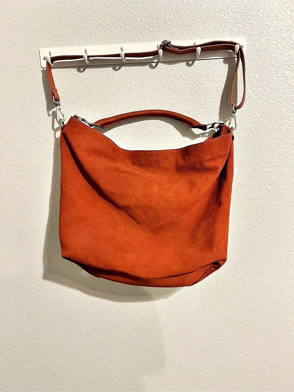 Free People Suzy Suede Large Tote Bag Brown NWT - Picture 8 of 8